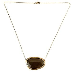 Technibond Gold Vermeil Sterling Smokey Quartz 16” Necklace Turkey